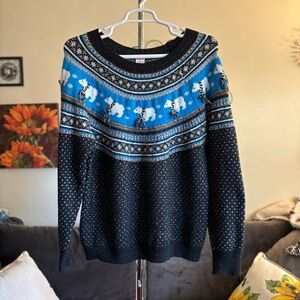 Fair Isle Polar Bear Parade Sparkle Thread Sweater Plus Size 1X